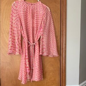 Misa Los Angeles Pink and Yellow Patterned Dress